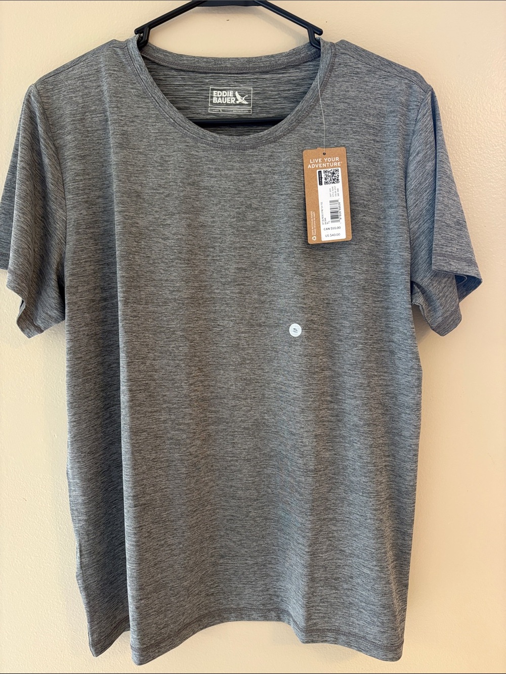 NWT Eddie Bauer Resolution Stretch Tee Gray Tall Large TL